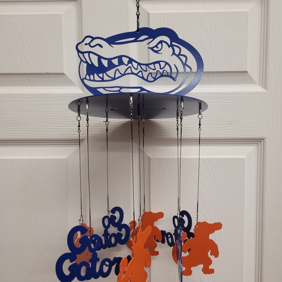 Gator Themed Wind Chime in Blue and Orange - Picture 4 of 4
